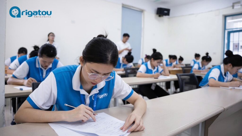 học viên Arigatou làm bài thi